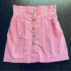 Boutique Brand FAVLUX Fashion Pink & White Striped High-Waisted Pencil Skirt | L